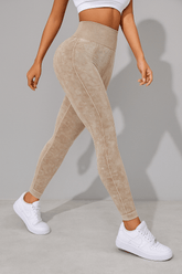 ContourFlex Sculpt Leggings – Stone Washed Beige - VECTOR SPORTSWEAR